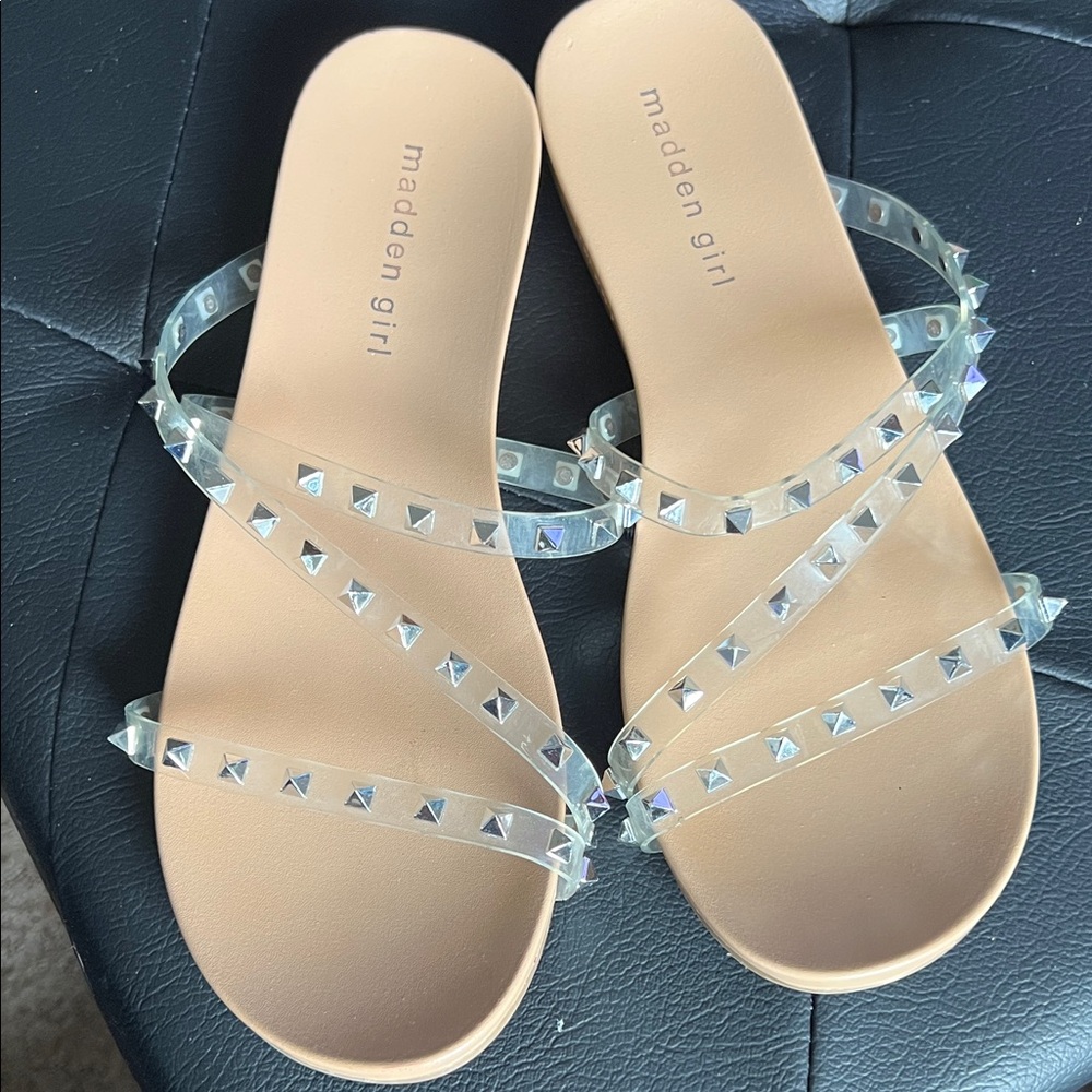 Madden Girl Clear Studded Sandals
